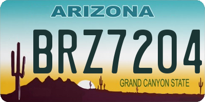 AZ license plate BRZ7204