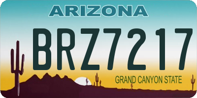 AZ license plate BRZ7217