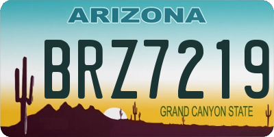 AZ license plate BRZ7219