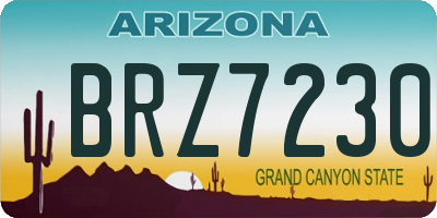AZ license plate BRZ7230