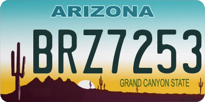 AZ license plate BRZ7253