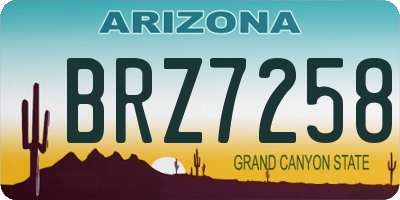 AZ license plate BRZ7258