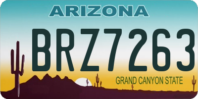 AZ license plate BRZ7263