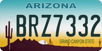 AZ license plate BRZ7332