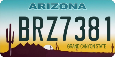 AZ license plate BRZ7381