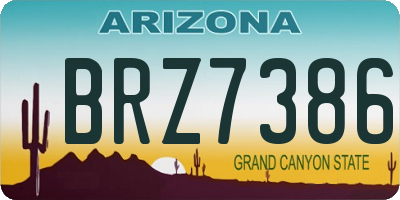 AZ license plate BRZ7386