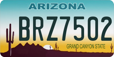 AZ license plate BRZ7502