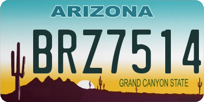 AZ license plate BRZ7514