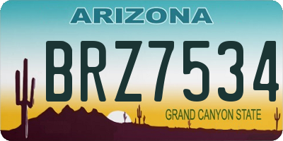 AZ license plate BRZ7534