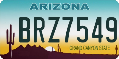 AZ license plate BRZ7549