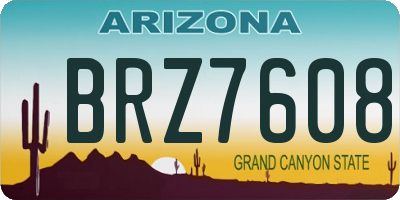 AZ license plate BRZ7608