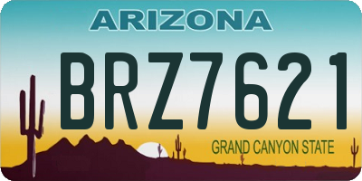 AZ license plate BRZ7621