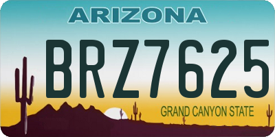 AZ license plate BRZ7625
