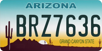 AZ license plate BRZ7636