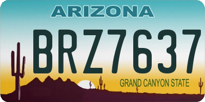 AZ license plate BRZ7637