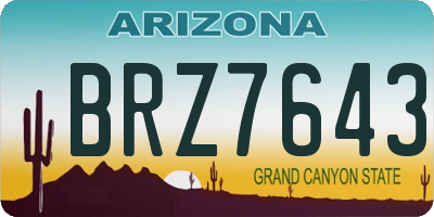 AZ license plate BRZ7643