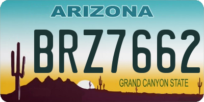 AZ license plate BRZ7662