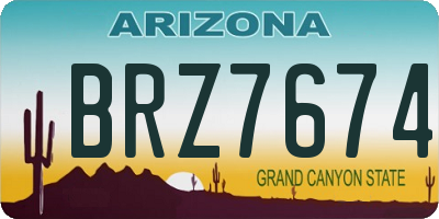 AZ license plate BRZ7674