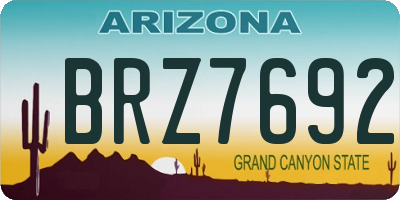 AZ license plate BRZ7692