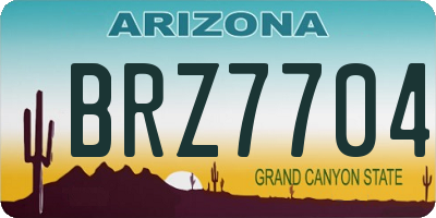 AZ license plate BRZ7704