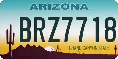 AZ license plate BRZ7718
