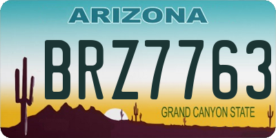 AZ license plate BRZ7763