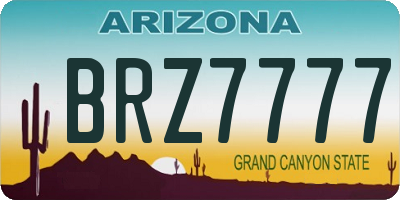 AZ license plate BRZ7777