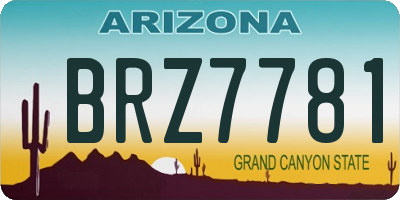 AZ license plate BRZ7781