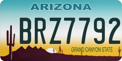 AZ license plate BRZ7792