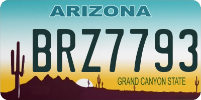 AZ license plate BRZ7793