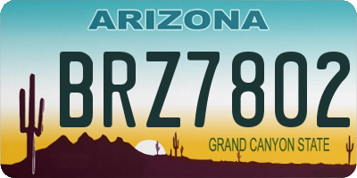 AZ license plate BRZ7802