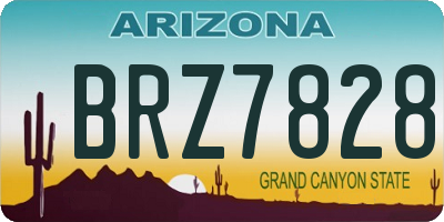 AZ license plate BRZ7828