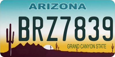AZ license plate BRZ7839