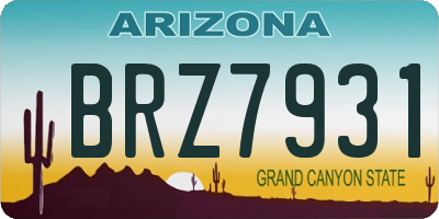AZ license plate BRZ7931
