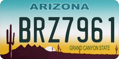 AZ license plate BRZ7961