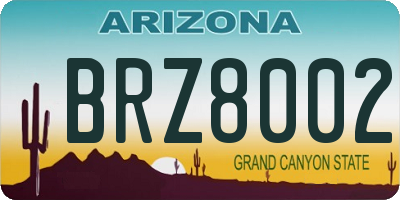 AZ license plate BRZ8002