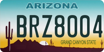 AZ license plate BRZ8004