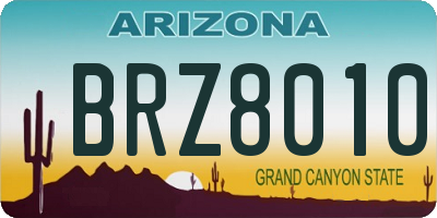 AZ license plate BRZ8010