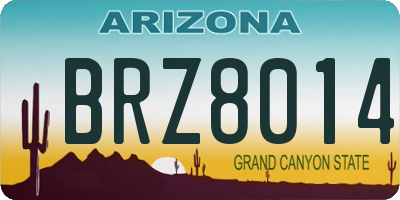 AZ license plate BRZ8014