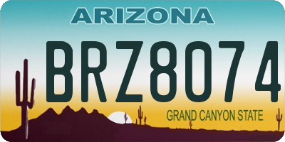 AZ license plate BRZ8074