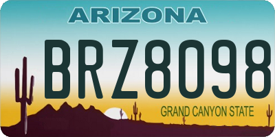 AZ license plate BRZ8098