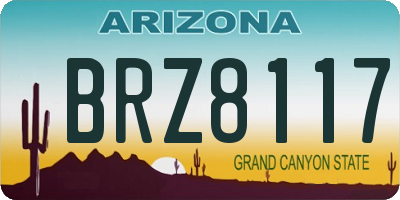 AZ license plate BRZ8117