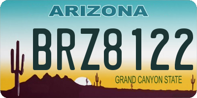 AZ license plate BRZ8122