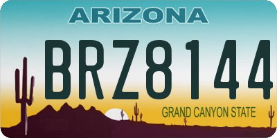 AZ license plate BRZ8144