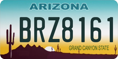 AZ license plate BRZ8161