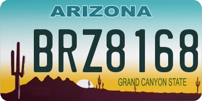 AZ license plate BRZ8168