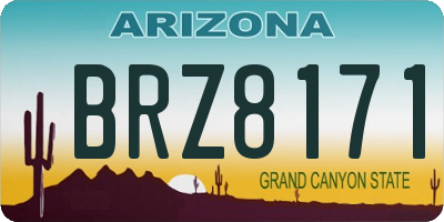 AZ license plate BRZ8171