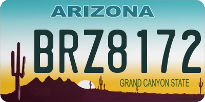 AZ license plate BRZ8172