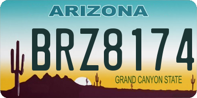 AZ license plate BRZ8174