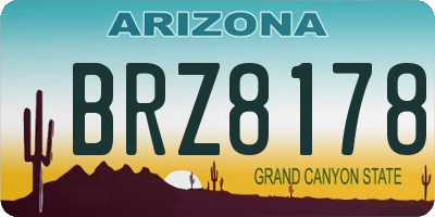 AZ license plate BRZ8178